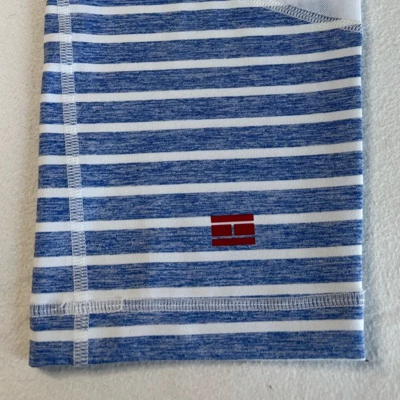 Tommy Hilfiger Sport White and Blue Striped Leggings Size M - Picture 2 of 5